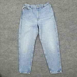 Vintage Lee Jeans Womens 16 Light Wash High Rise Tapered Mom Denim 90s Stonewash